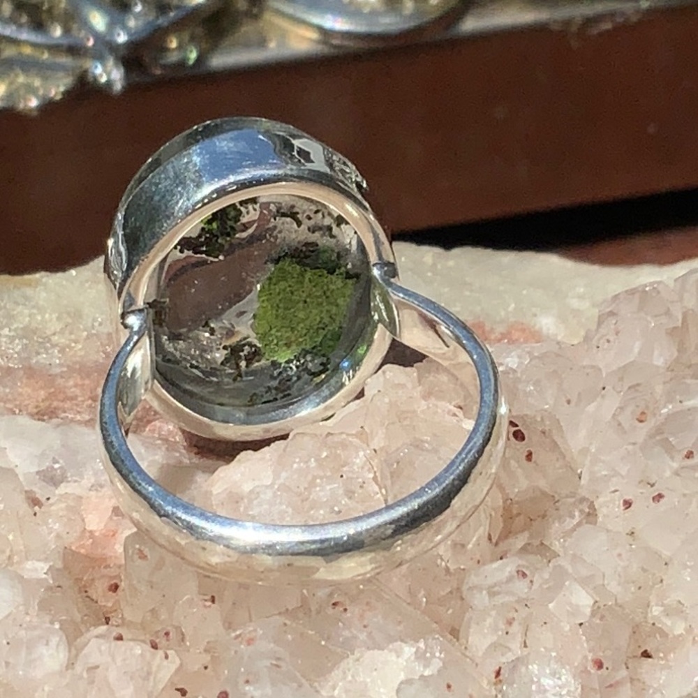 LODOLITE PHANTOM QUARTZ 925 Sterling Silver Ring, Size 8 - Picture 4 of 9